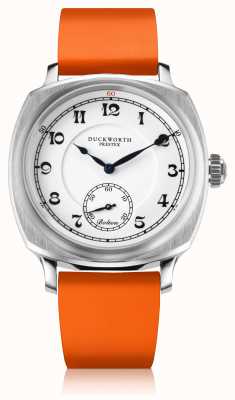 Duckworth Prestex Bolton piccoli secondi | quadrante bianco cinturino in caucciù arancione D667-02-OR