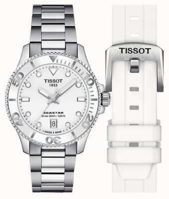 Tissot Seastar 1000 | 36 mm | quadrante bianco | acciaio inossidabile T1202101101100