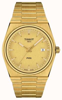 Tissot Prx 40 205 | quadrante dorato | bracciale in acciaio placcato oro pvd T1374103302100