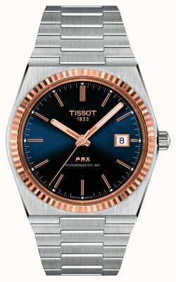 Tissot T-oro prx 40 205 | 40 mm | quadrante blu | acciaio inossidabile T9314074104100