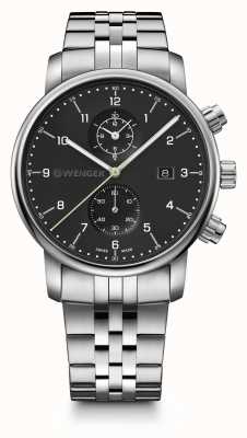Wenger Orologio urbano classico crono quadrante nero 01.1743.122