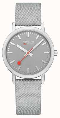 Mondaine Classico orologio grigio da 36 mm con cinturino grigio riciclato A660.30314.80SBH