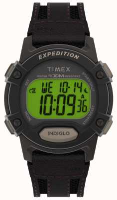 Timex Uomini | spedizione | digitale | cinturino in pelle marrone | TW4B24500
