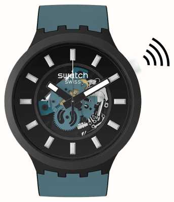 Swatch Viaggio notturno a pagamento! cinturino in silicone blu SB03B111-5300