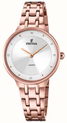 estina Ladies rose-pltd. orologio con set cz e bracciale in acciaio F20602/1