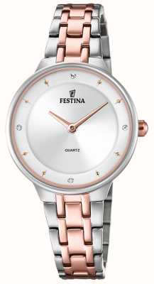 estina Ladies rose-plt. orologio con set cz e bracciale in acciaio F20626/1