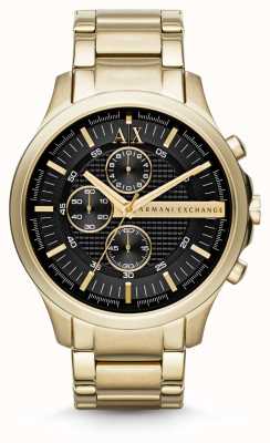 Armani Exchange maschile | quadrante cronografo nero | bracciale in acciaio inossidabile dorato AX2137