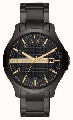 Armani Exchange maschile | quadrante nero | bracciale in acciaio inossidabile nero AX2413