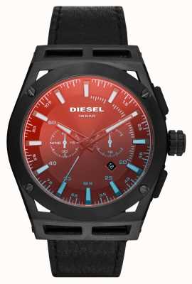 Diesel Orologio cronografo Timeframe in pelle nera DZ4544
