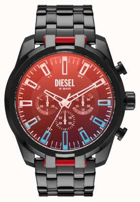 Diesel Orologio cronografo da uomo in acciaio placcato nero sdoppiato DZ4589