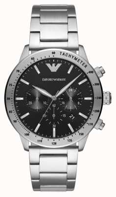 Emporio Armani maschile | quadrante cronografo nero | bracciale in acciaio inossidabile AR11241