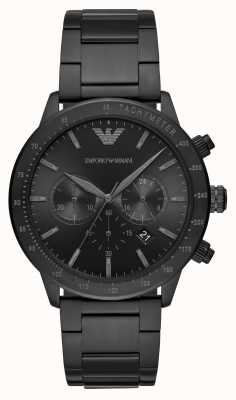 Emporio Armani maschile | quadrante cronografo nero | bracciale in acciaio inossidabile nero AR11242