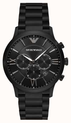 Emporio Armani maschile | quadrante cronografo nero | bracciale in acciaio inossidabile nero AR11349