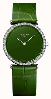 LONGINES La grande classique de longines quadrante verde lunetta con diamanti L45230602