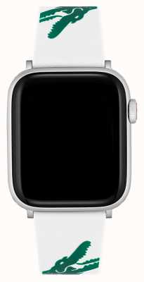 Lacoste Cinturino per Apple Watch in silicone bianco e verde 2050016