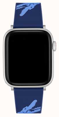Lacoste Cinturino Apple Watch in silicone blu e azzurro 2050017