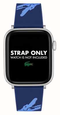 Lacoste Cinturino Apple Watch (42/44/45mm) in silicone blu e azzurro 2050017