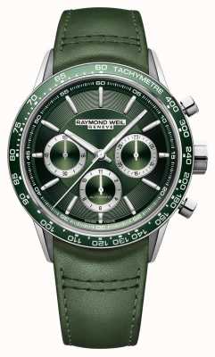 Raymond Weil Cronografo automatico Freelancer cinturino in pelle verde 7741-SC7-52021