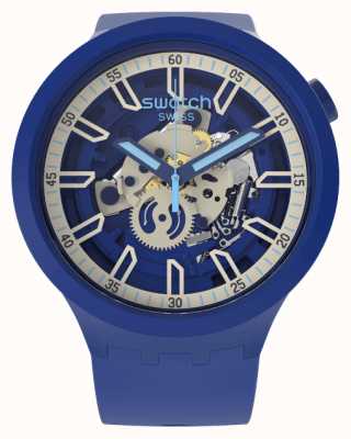 Swatch Orologio Big Bold iswatch con cinturino in silicone blu SB01N102