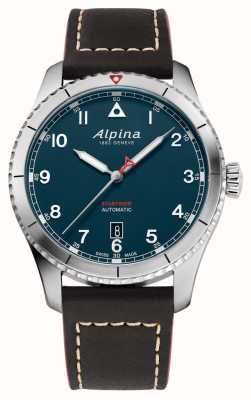 Alpina Pilota di avvio | quadrante blu | cinturino in pelle marrone AL-525NW4S26