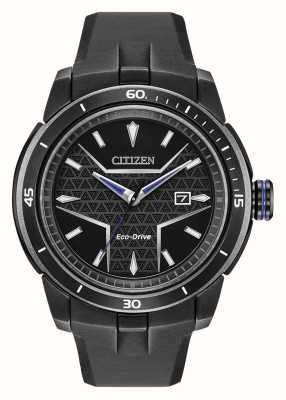 Citizen Orologio Marvel Black Panther eco-drive in gomma nera AW1615-05W