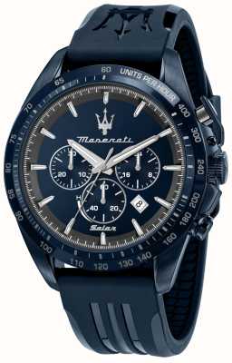 Maserati Solare maschile | quadrante cronografo blu | cinturino in silicone blu R8871649001
