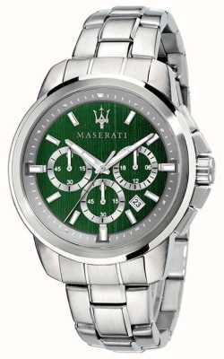 Maserati Successo maschile | quadrante cronografo verde | bracciale in acciaio inossidabile R8873621017