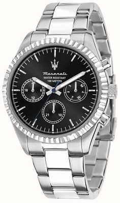 Maserati Competizione maschile | quadrante cronografo nero | bracciale in acciaio inossidabile R8853100023