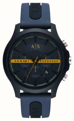 Armani Exchange Cronografo quadrante blu scuro | cinturino in silicone blu AX2441