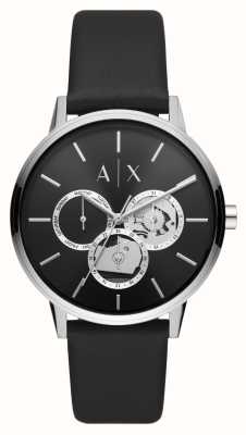 Armani Exchange maschile | quadrante nero | orologio con cinturino in pelle nera AX2745