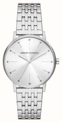 Armani Exchange Quadrante incastonato di cristalli argento | bracciale in acciaio inossidabile AX5578