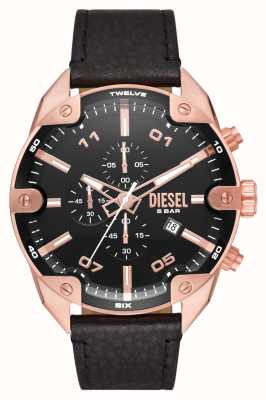 Diesel Oro rosa a spillo | orologio in pelle nera DZ4607