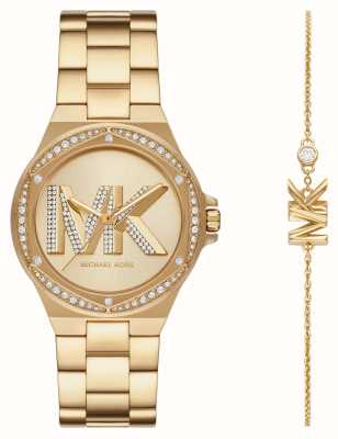 Michael Kors Bracciale abbinato con cinturino in oro con quadrante in oro Lennox mk MK1062SET