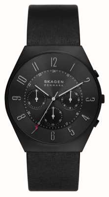 Skagen Orologio da uomo cronografo grenen nero monocromatico SKW6843
