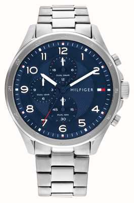 Tommy Hilfiger Axel maschile | quadrante cronografo blu | bracciale in acciaio inossidabile 1792007