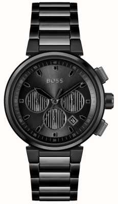 BOSS Quello maschile | quadrante cronografo nero | bracciale in acciaio inossidabile nero 1514001