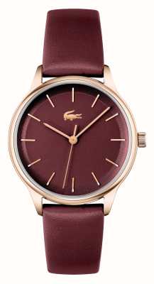 Lacoste Club femminile | quadrante bordeaux | cinturino in pelle bordeaux 2001256