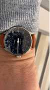 Customer picture of MeisterSinger Classic plus perigraph day date automatic sunburst blue PDD908