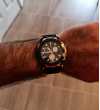 Customer picture of Tissot Quadrante nero cronografo al quarzo t-race da uomo con accenti placcati in oro T1154173705100